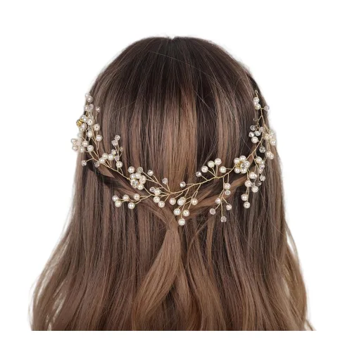 Aimimier Diadema de pelo de novia con perlas de imitación y cristal, para novia, dama de honor, fiesta de graduación, festival, joyería para el