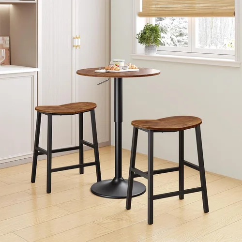 Miniatura 4 de HOOBRO Juego de 2 taburetes de bar, taburetes de bar de altura de mostrador, taburetes de bar de 23.6 pulgadas para encimera de cocina, taburetes