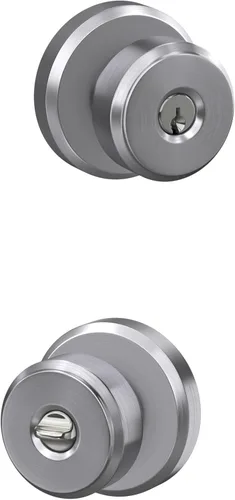 Miniatura 14 de SCHLAGE F51A BWE 622 - Pomo de puerta Bowery, cerradura de entrada con llave, color negro mate Mate negro