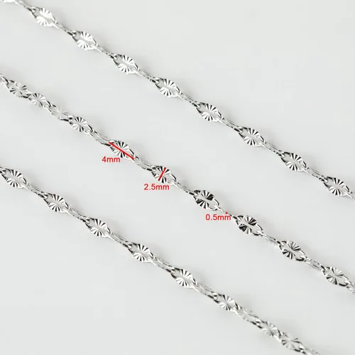Miniatura 4 de UMAOKANG Cadena de eslabones de plata de 32.8 pies, cadena de acero inoxidable, cadena de rollo a granel con cierre de langosta y anillos de salto