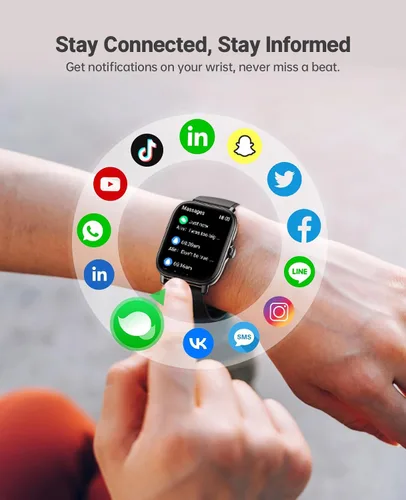 Miniatura 3 de Reloj inteligente para Android para hombres y mujeres, pantalla táctil de 1.91 pulgadas con monitor de sueño de oxígeno en sangre y frecuencia