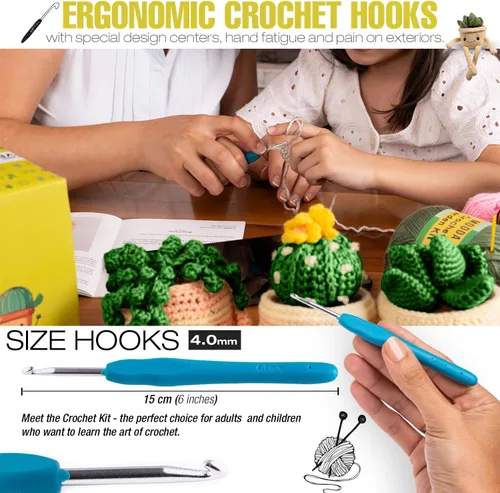 Miniatura 7 de MODDA Kit de ganchillo para principiantes, kit de inicio de ganchillo para principiantes con tutoriales en video fáciles de seguir, kits