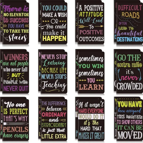 Miniatura 12 de Outus 24 blocs de notas inspiradores, cuaderno motivacional, cuaderno de bolsillo pequeño, cuaderno inspirador para escuela, oficina, viajes