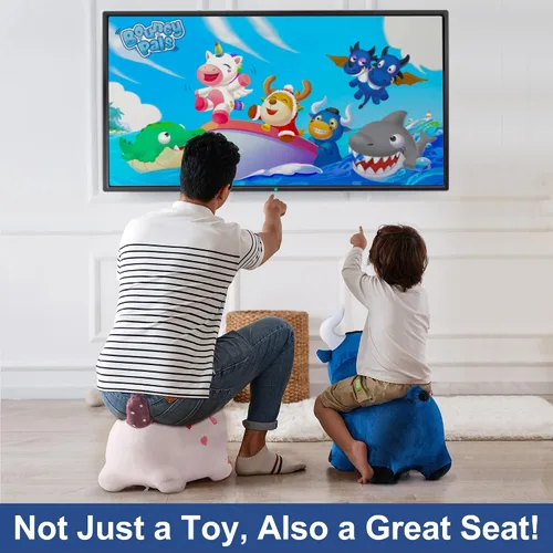 Miniatura 6 de iPlay, iLearn Bouncy Pals Toro Saltarín, Saltador de Animales Inflable de Felpa, Juguetes de Salto y Saltarines para Montar en Interiores