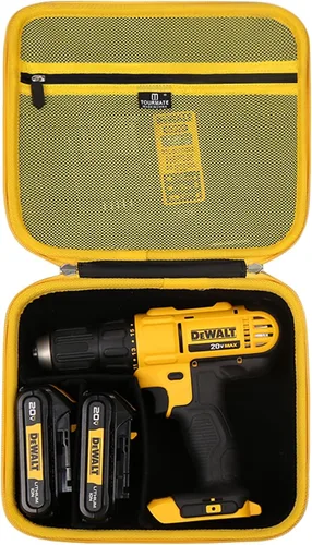 Tourmate Estuche rígido de almacenamiento para destornillador inalámbrico DEWALT 20V MAX, estuche de viaje para batería inalámbrica y dos baterías