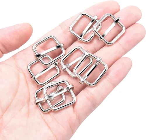 Miniatura 27 de CooBigo Paquete de 25 hebillas deslizantes ajustables de metal de 1 pulgada, ajustador rectangular Tri-Glide, deslizador de correa de tirantes