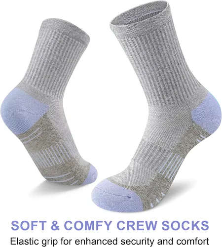 Miniatura 5 de cuangya Calcetines deportivos de compresión acolchados para mujer, 5 pares