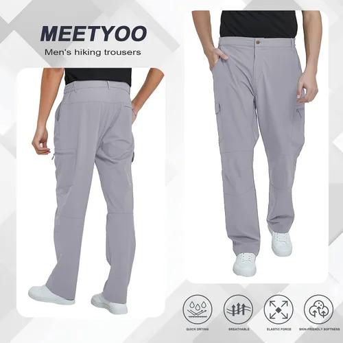 Miniatura 2 de MEETYOO Pantalones cargo de senderismo para hombre, impermeables, tácticos, ligeros, elásticos, para acampar