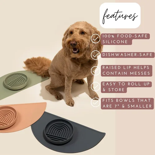 Miniatura 4 de Should We Go? Tapete de silicona impermeable para comida de mascotas, antideslizante, a prueba de derrames, tapetes de alimentación para pisos