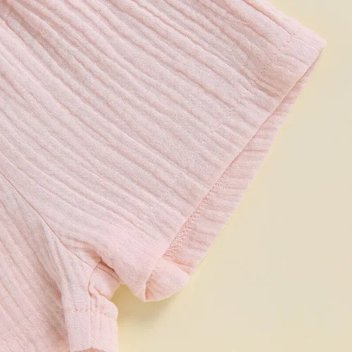 Miniatura 7 de Conjunto de ropa de verano de algodón y lino de manga corta para bebé niño y niña
