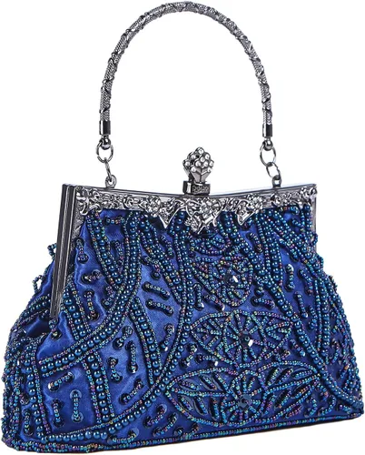 Miniatura 7 de Bolso de estilo vintage con cuentas de lentejuelas bolso de noche de fiesta de boda bolso de embrague de diamantes de imitación