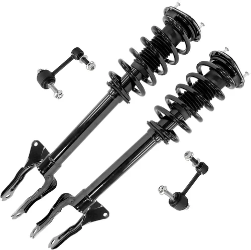 Miniatura 38 de Detroit Axle - Kit de 4 barras estabilizadoras delanteras para Ford F-150 2021 2022 2023 2024, 2 puntales con resorte helicoidal, 2 eslabones