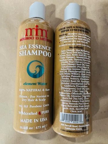 Morrocco Method Sea Essence Shampoo - 100% natural y crudo. Unisex. Para cabello y cuero cabelludo normales a secos. Sin SLS, parabenos ni