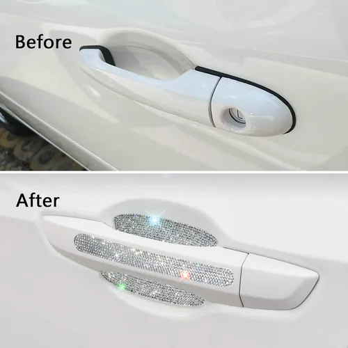 Miniatura 4 de BetterJonny 10 unidades de protector contra arañazos de cristal, protector contra arañazos de diamantes para coche para mujeres y niñas (plata)