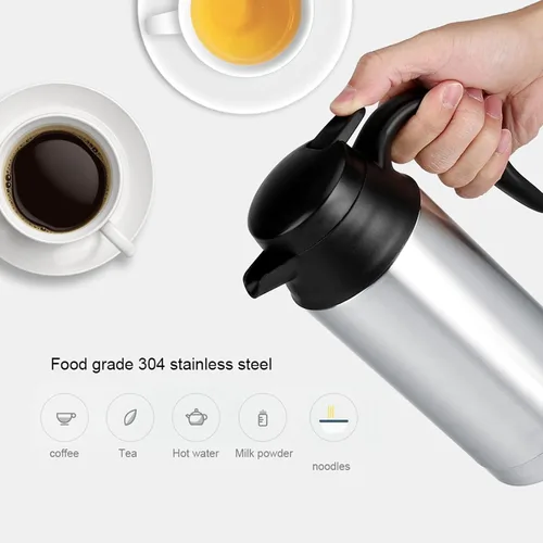 Miniatura 6 de Hervidor de acero inoxidable para coche, taza de agua de calefacción eléctrica, taza de café de calefacción, botella de agua de viaje, taza
