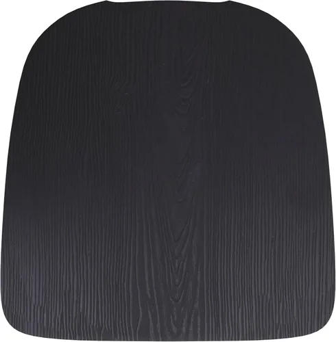 Miniatura 8 de BizChair Juego de 4 asientos de madera de poliresina, poliestireno negro, bordes redondeados para mayor comodidad, para sillas y taburetes de metal