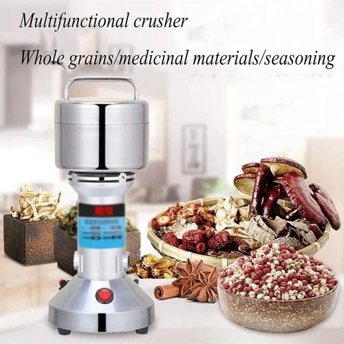 Miniatura 2 de Molinillo eléctrico portátil de grano de cereales, 02 máquina de polvo de alta velocidad, 28000 RPM de acero inoxidable 3 cuchillas máquina