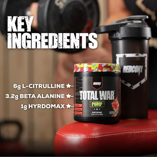 Miniatura 6 de REDCON1 Polvo para antes del entrenamiento sin estimulantes y sin cafeína para mujeres y hombres - Total War Pump - con L-citrulina, beta alanina