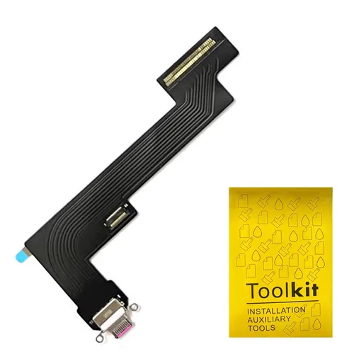 Miniatura 11 de Reemplazo del conector de base compatible con iPad Air 4 4ª/5 5ª generación de 10.9 pulgadas, puerto de carga de repuesto, cable flexible (negro)