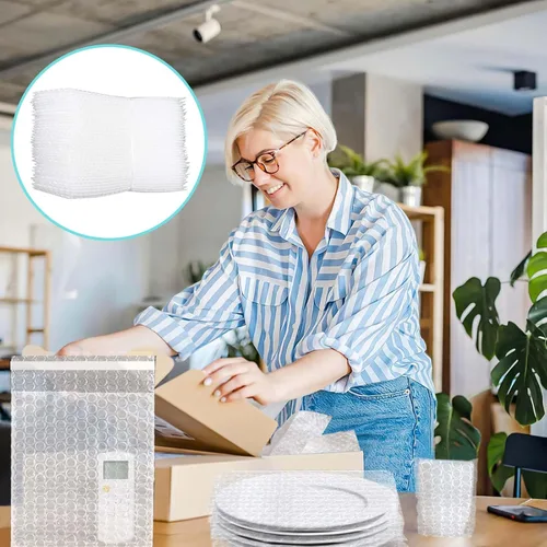 Miniatura 2 de 300 bolsas transparentes autoadhesivas con cojín de burbujas, bolsas a granel, bolsa de burbujas de doble pared, bolsa de plástico a prueba