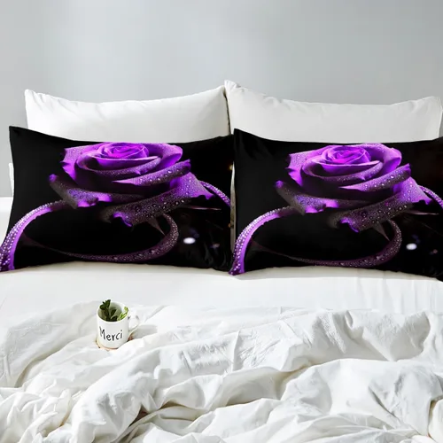 Miniatura 4 de Feelyou - Funda de edredón con estampado de auriculares, juego de ropa de cama con temática musical, patrón geométrico musical, funda de edredón