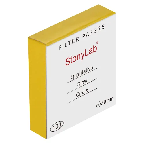 stonylab Papel de filtro cualitativo, 100 paquetes de papel de filtro de celulosa de flujo lento con retención de partículas de 10 micras, diámetro