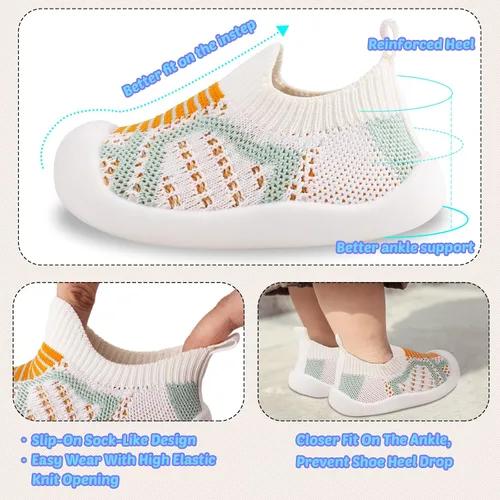 Miniatura 4 de Zapatos para caminar para bebés, primer andador para bebés, niñas pequeñas, antideslizantes, más seguros, suela suave, sin cordones, ancho ancho