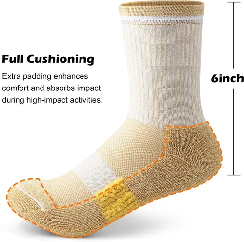 Miniatura 3 de Gonii Crew Socks Women Hiking Running Athletic Cushioned Compression Socks 5-6 Pairs