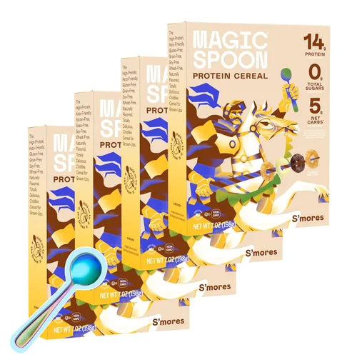 Miniatura 14 de Cereal Magic Spoon - Paquete de 4 piezas de sabores surtidos - Cereal para el desayuno keto, sin gluten y sin granos, bajo en carbohidratos, alto