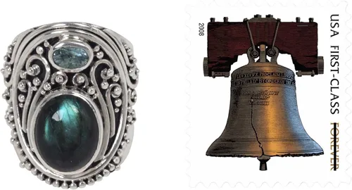 Miniatura 4 de NOVICA Anillo de plata de ley 925 con labradorita y topacio azul hecho a mano con texto en inglés "Misty Starlight