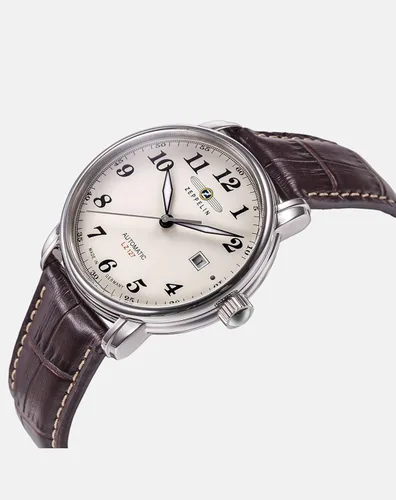 Miniatura 2 de Zeppelin 7684-5 Reloj cronógrafo de cuero marrón para hombre, Negro -, Moderno