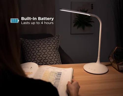 Miniatura 5 de PureOptics LED VLED1819-BD - Lámpara de escritorio LED con batería, regulable con temperatura de color ajustable, duración de la batería de 4 horas