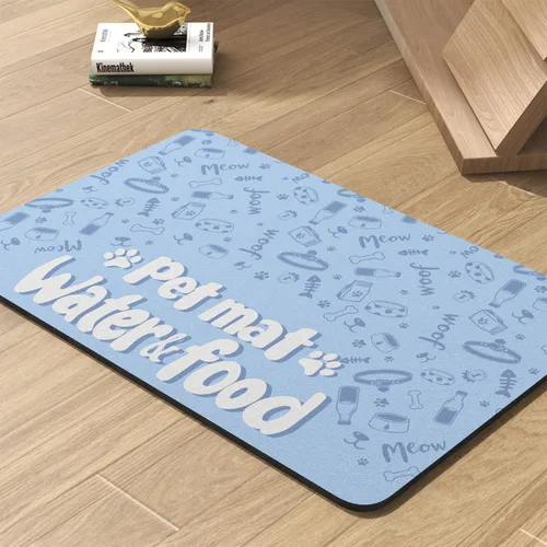 Miniatura 12 de Tapete para comedero de mascotas, absorbente, para tazón de alimentos y dispensador de agua del perro, no deja manchas, se seca rápido, de 23 x 34