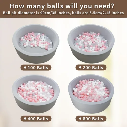 Miniatura 5 de Paquete de 100 pelotas para piscina de bolas - Bolas de plástico a prueba de aplastamiento y libres de BPA para carpa, casa de juegos, juguete