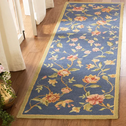 Miniatura 23 de SAFAVIEH Chelsea Collection - Alfombra decorativa de 1 pies 8 pulgadas x 2 pies 6 pulgadas, color negro, lana de campo francesa enganchada a mano
