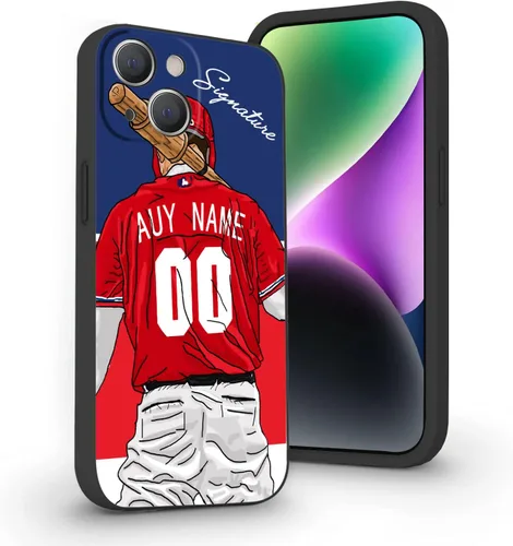 Miniatura 10 de Estuche de Béisbol Personalizado con Nombre y Número de Liquid Silicone para iPhone 17 Air 16 15 Pro Max 14 13 Mini 12 11 Xs Xr SE3 8 7 6 Plus