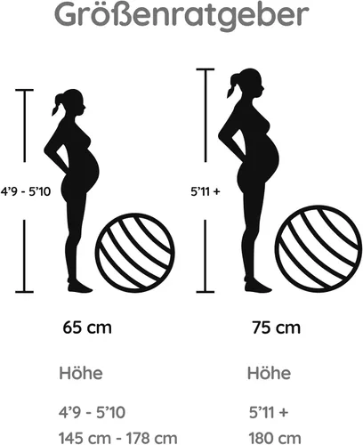 Miniatura 9 de BABYGO Pelota de Parto – Juego de pelota y libro de yoga para embarazo, trabajo de parto y ejercicio con enfoque en trimestres, fisioterapia