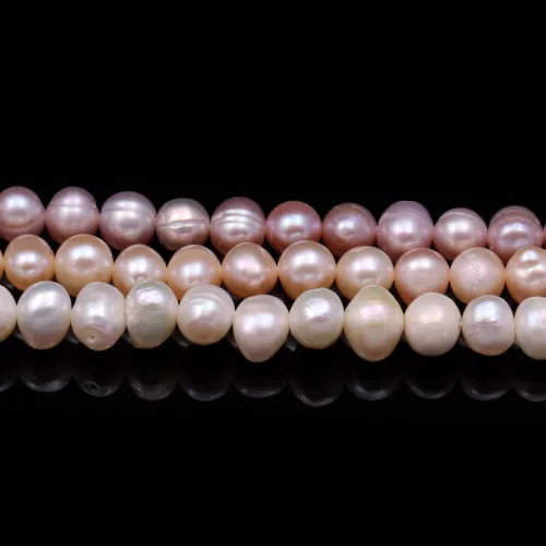 Miniatura 8 de Cuentas de perlas naturales 100% redondas de perlas de agua dulce sueltas para hacer joyas, collares, pulseras, dijes, 2 hebras de 0.197-0.236 in