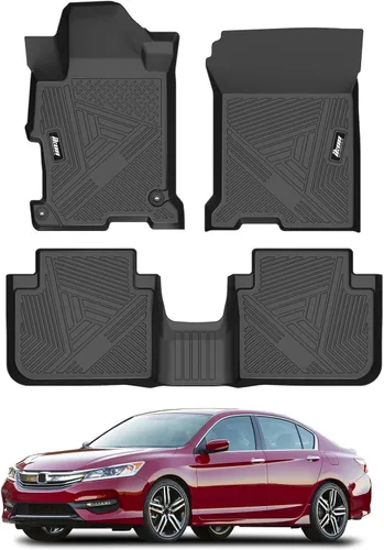 Miniatura 14 de FREEMOTOR802 Compatible con alfombrillas de piso Honda Accord 2023-2025, alfombras moldeadas 3D de 1ª 2ª fila de protección delantera y trasera