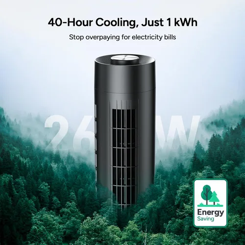 Miniatura 7 de DR.PREPARE - Ventilador de torre, ventilador de escritorio silencioso de 28 dB, 3 velocidades, oscilación de 80°, diseño sin aspas lavable