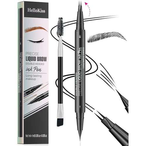 Miniatura 12 de 9708 - Bolígrafo de doble punta para cejas, 2 en 1, con cepillo para cejas. Impermeable y a prueba de sudor, cejas líquidas precisas, 5 tonos, larga