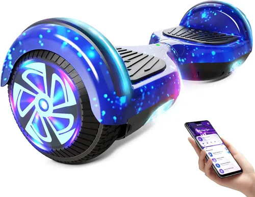 Miniatura 9 de Scooter con luces LED Bluetooth Corlorful, ruedas de 6.5 pulgadas, scooter de motor dual de 300 W para niños, niñas, niños y adultos, todas las Rosa