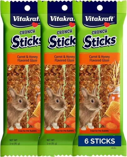 Miniatura 10 de Vitakraft Crunch Sticks - Golosinas de conejo - Zanahoria y miel - Palitos masticables de conejo (Wild Berry & Miel)
