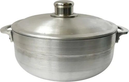 Miniatura 9 de Wee's Beyond Horno holandés Caldero de calibre pesado con tapa de aluminio, 3.7 cuartos de galón, color plateado