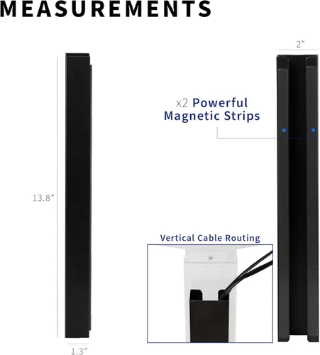 Miniatura 3 de VIVO Canal de gestión de cables magnético de acero de 14 pulgadas para debajo del escritorio, organizador de cables sin necesidad de perforación