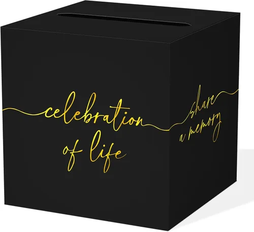 Miniatura 27 de QISOLIY Caja Negra para Tarjetas Cajas de Tarjetas de Boda para Recepción Portador de Caja de Tarjetas de Regalo Caja de Dinero para Graduaciones