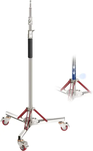 Miniatura 9 de Neewer Soporte de luz resistente con ruedas, soporte de trípode ajustable con 100% acero inoxidable, soporte de base con ruedas para fotografía
