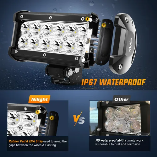 Miniatura 4 de Nilight Barra de luz LED 2 unids 36 W 6.5 pulgadas Spot Off Road Super brillante conducción niebla barco conducción SUV lámpara de trabajo
