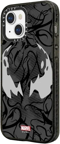 Miniatura 7 de CASETiFY Impact - Funda para iPhone 13 [Spider-Man Co-Lab / protección contra caídas de 6.6 pies] - Máscara Venom - Negro transparente