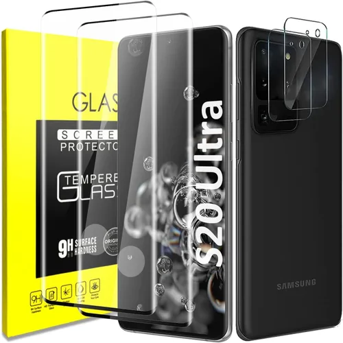 Miniatura 7 de Samsung Galaxy S20 Protector de pantalla de vidrio templado con protector de lente de cámara [cubierta curva 3D] [compatible con huellas dactilares]